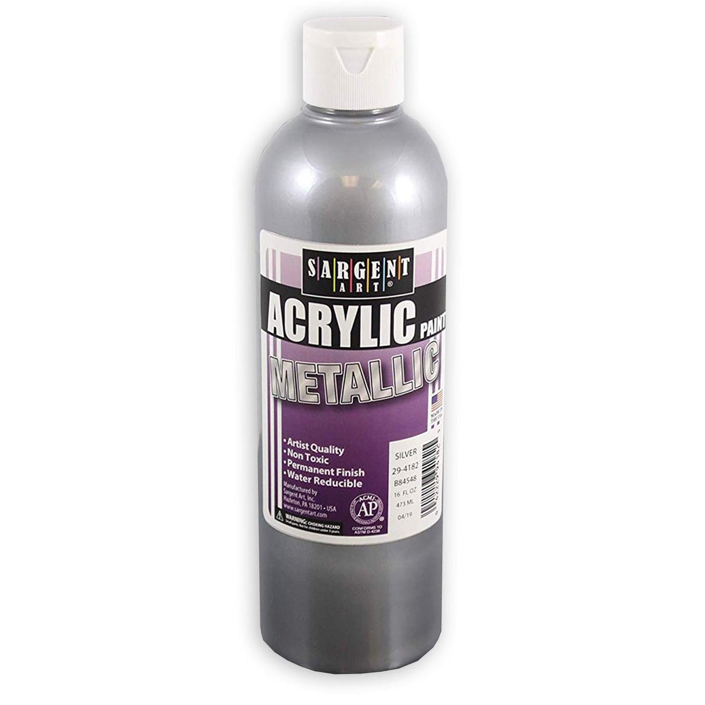 Metallic Acrylic Paint, 16 oz, Silver - Loomini