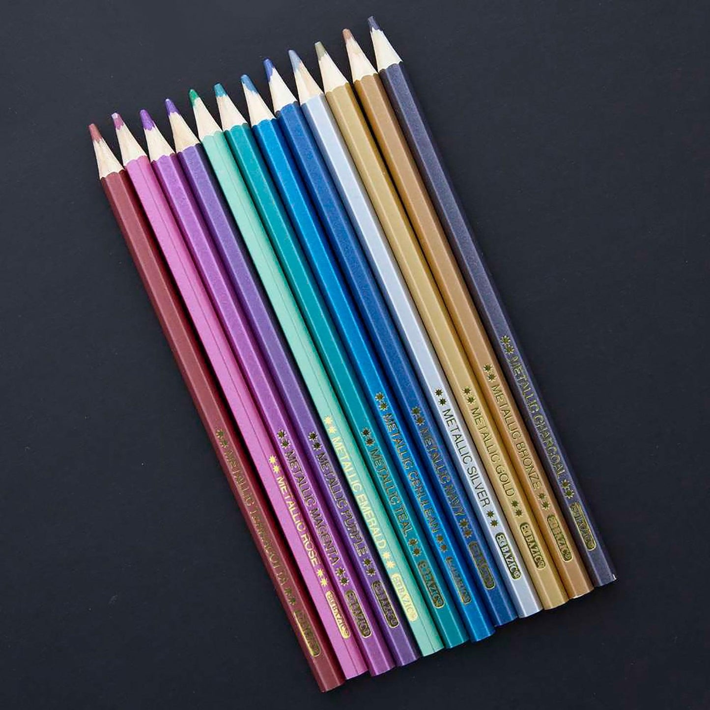 Metallic Colored Pencils, 12 Per Pack, 6 Packs - Loomini