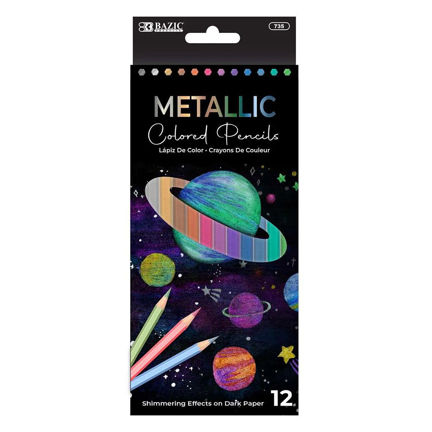 Metallic Colored Pencils, 12 Per Pack, 6 Packs - Loomini