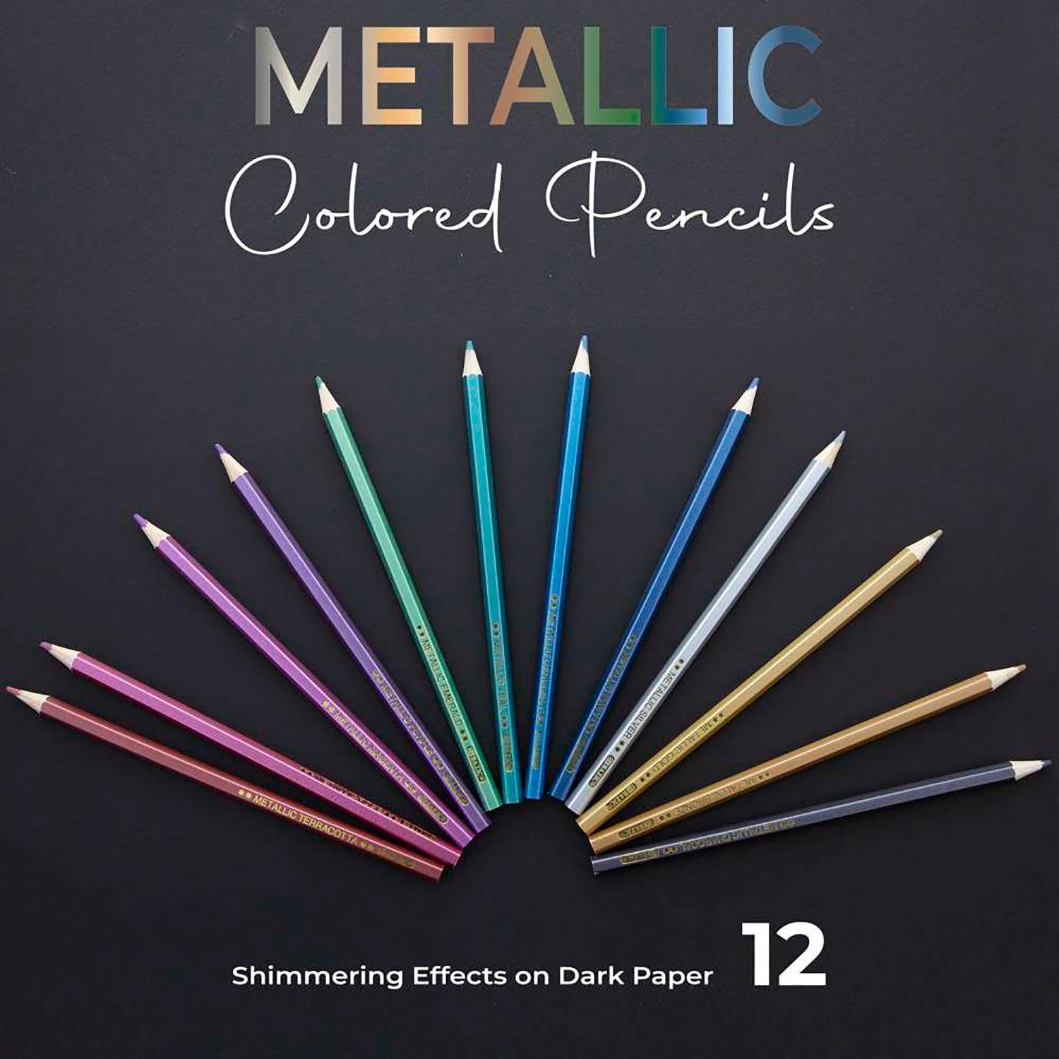 Metallic Colored Pencils, 12 Per Pack, 6 Packs - Loomini