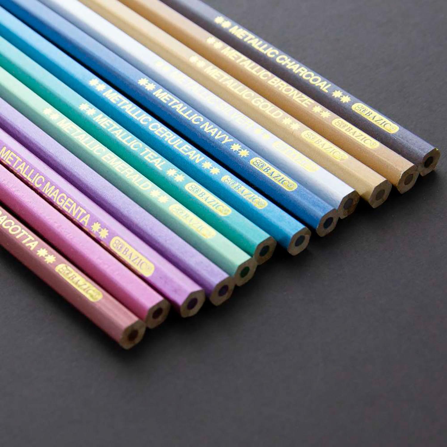 Metallic Colored Pencils, 12 Per Pack, 6 Packs - Loomini