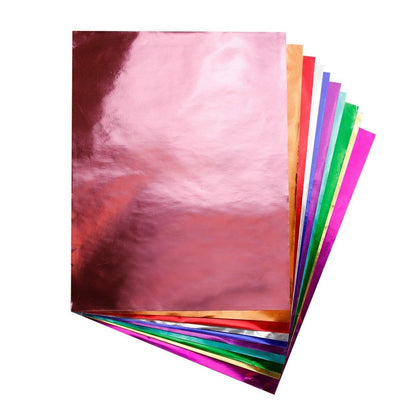Metallic Foil Paper Sheets, 8.5" x 10", Assorted Colors, 20 Per Pack, 6 Packs - Loomini