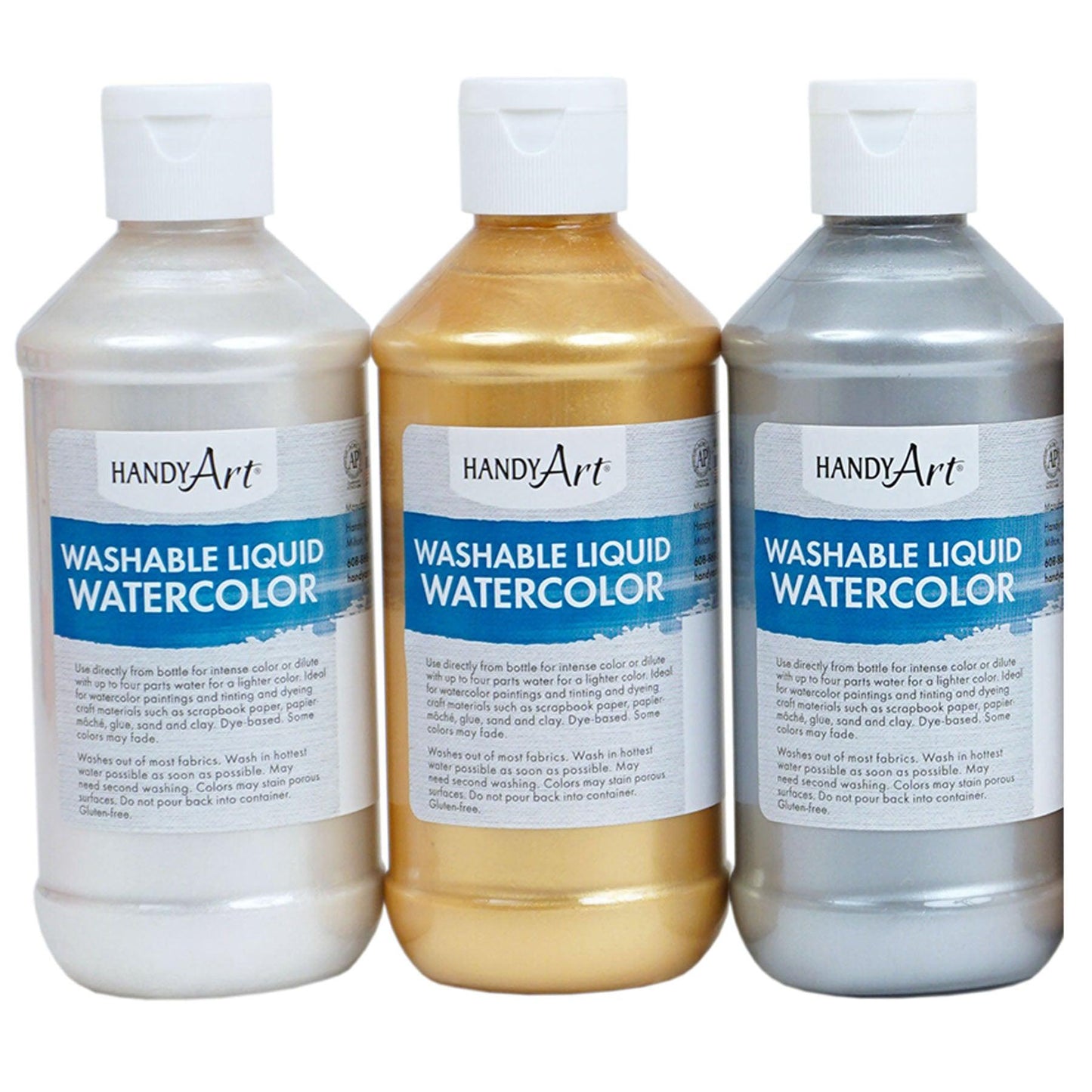 Metallic Liquid Watercolor, 8 oz, Set of 6 - Loomini