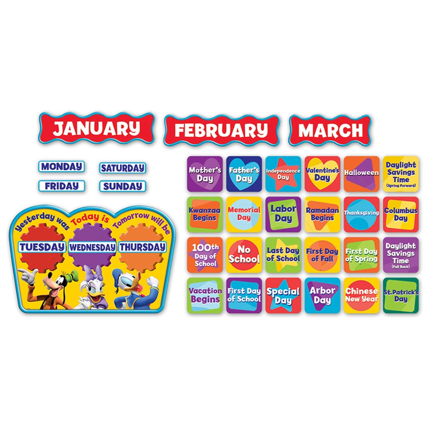 Mickey Mouse Clubhouse® Calendar Bulletin Board Set - Loomini