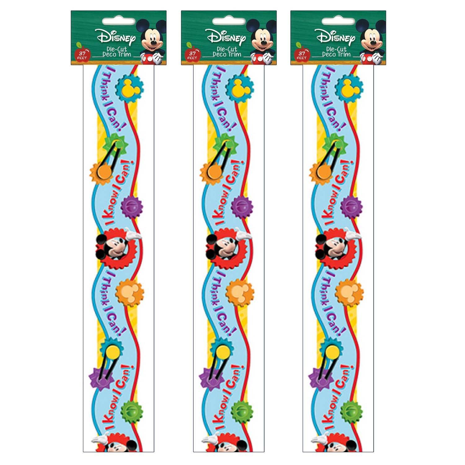 Mickey Mouse Clubhouse® I Think I Can Extra Wide Cut Deco Trim®, 37 Feet Per Pack, 3 Packs - Loomini