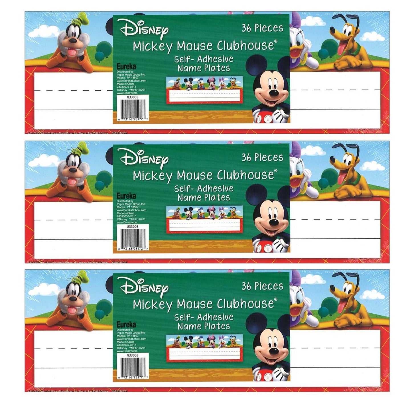 Mickey Mouse Clubhouse® Self-Adhesive Name Plates, 36 Per Pack, 3 Packs - Loomini