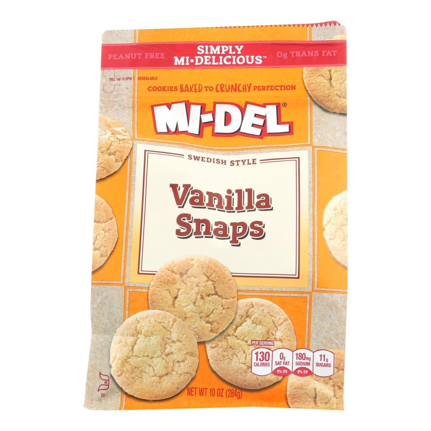 Midel Cookies - Vanilla Snaps - Case Of 8 - 10 Oz - Loomini