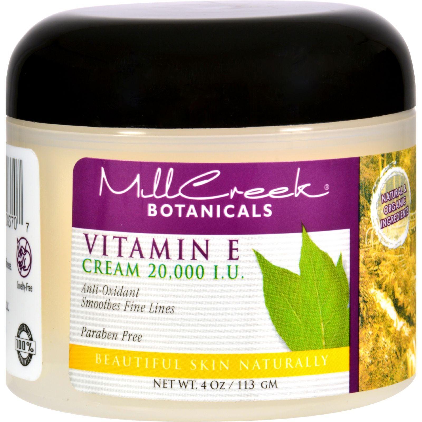 Mill Creek Botanicals Vitamin E Cream - 20000 Iu - 4 Oz - Loomini