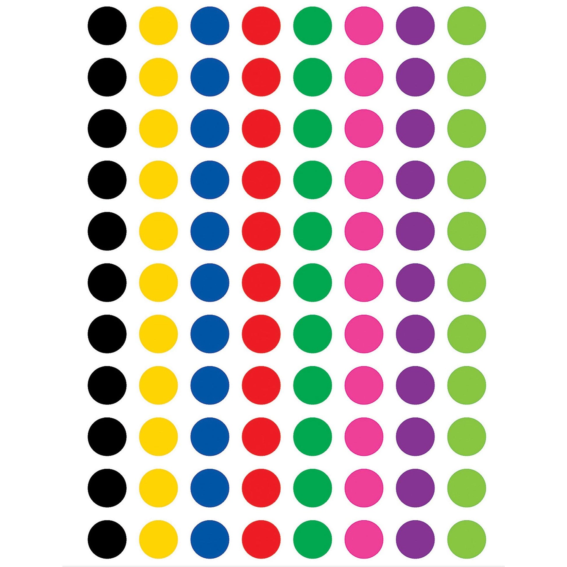 Mini Colorful Circles Valu-Pak Stickers, 1144 Per Pack, 6 Packs - Loomini