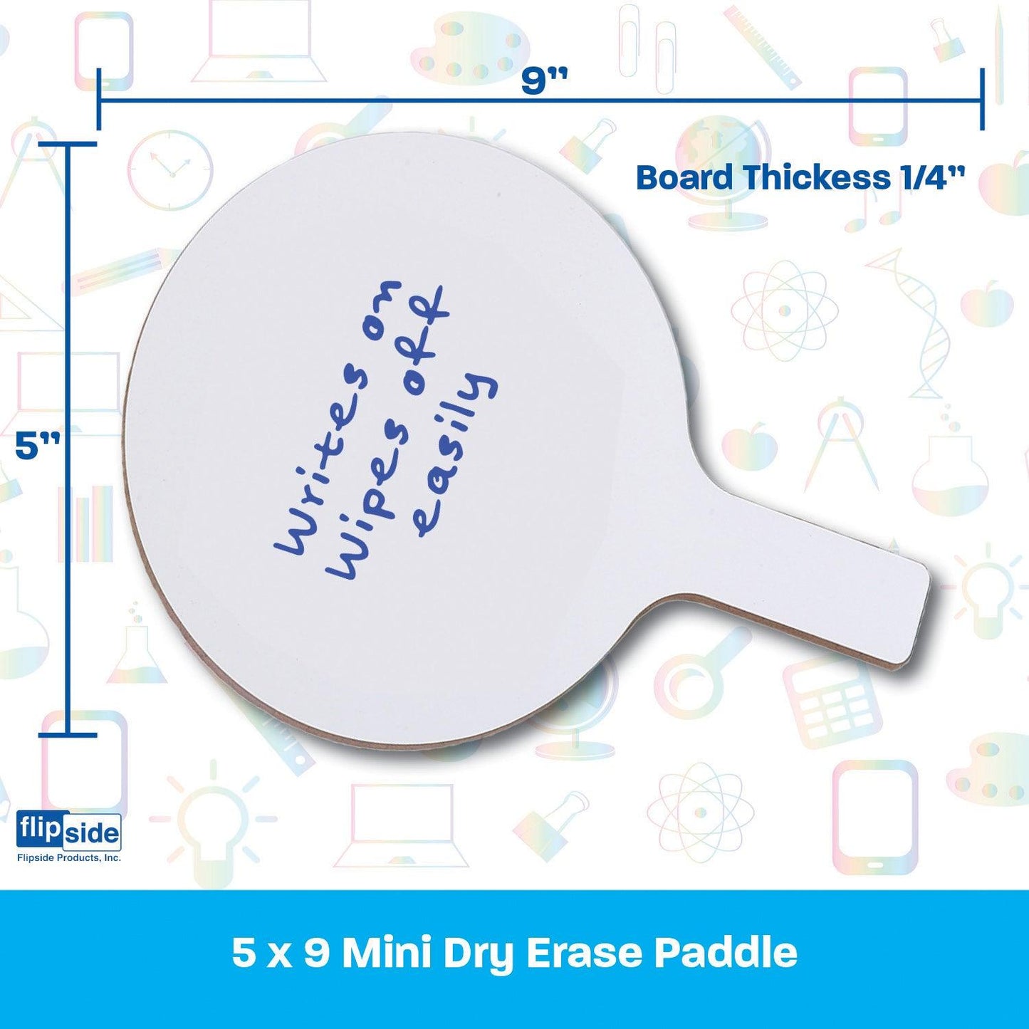 Mini Dry Erase Answer Paddles, 5" x 9", Class Pack of 12 - Loomini