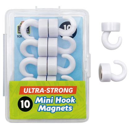 Mini Hook Magnets, 10 Per Pack, 2 Packs - Loomini