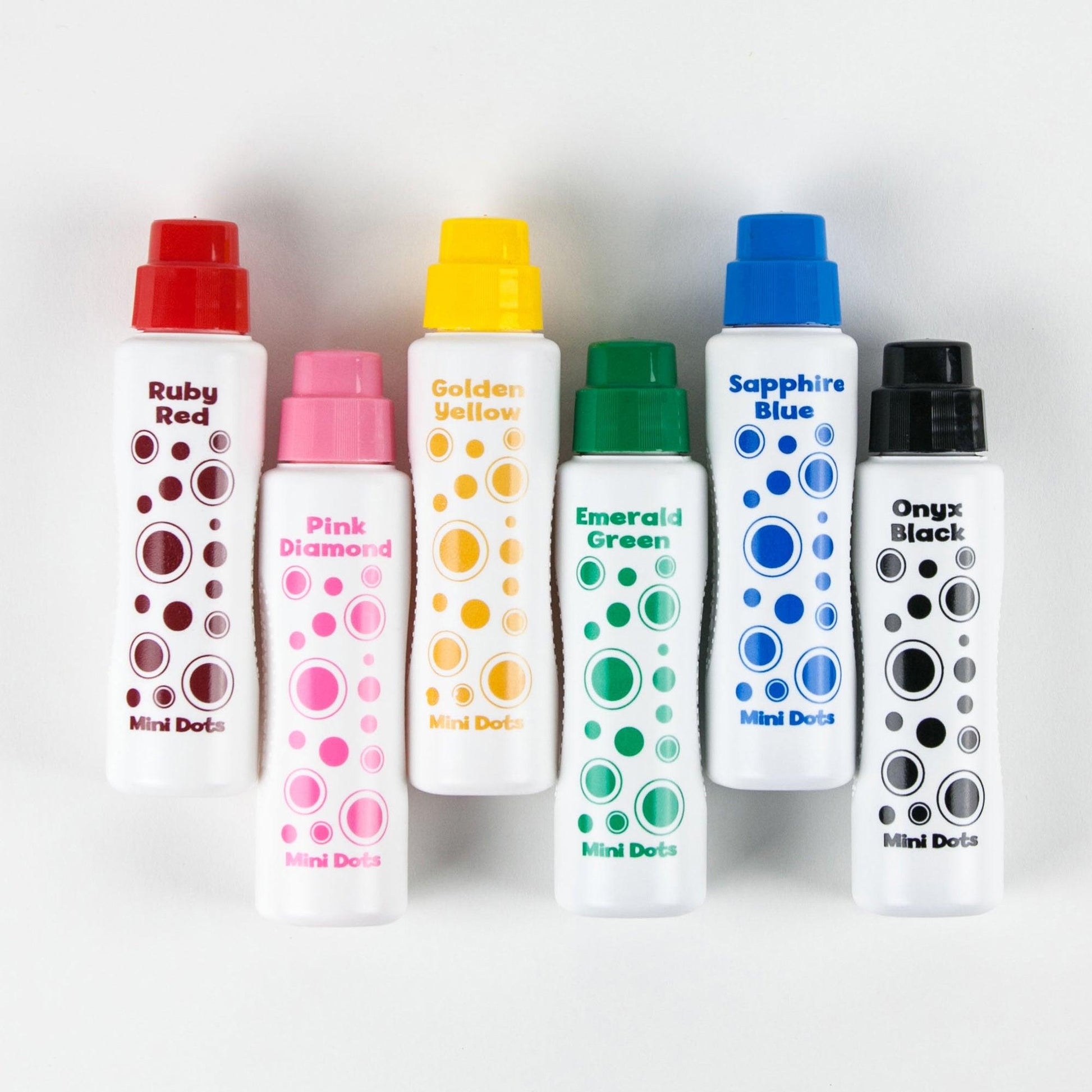 Mini Jewel Tone Dot Markers, 6 Colors - Loomini