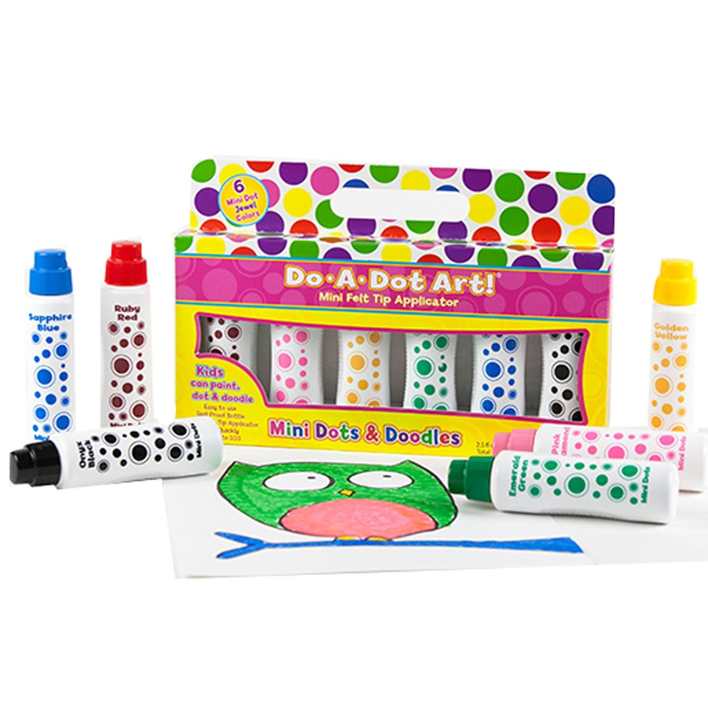 Mini Jewel Tone Dot Markers, 6 Colors - Loomini