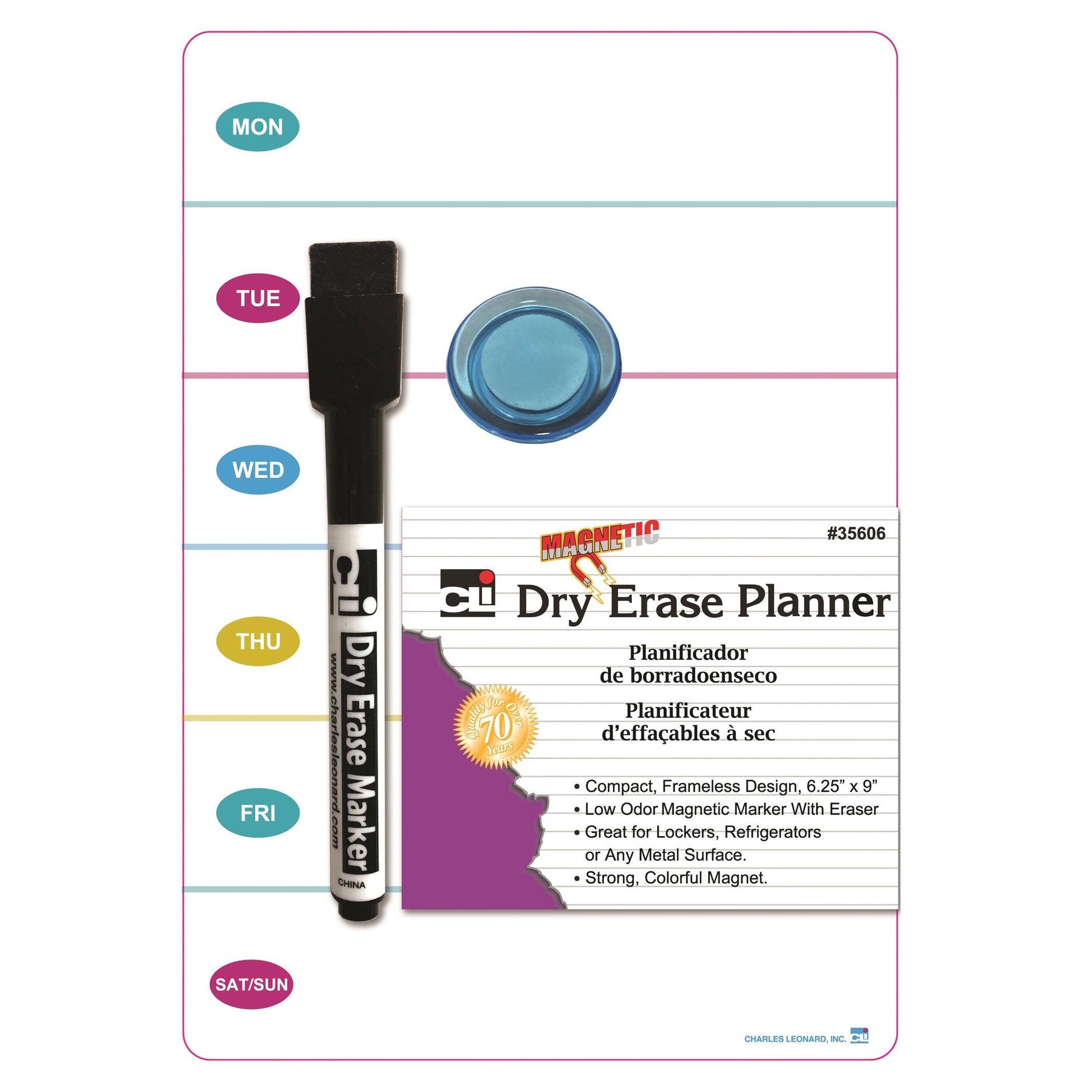 Mini Magnetic Dry Erase Planning Boards with Marker & Magnet, Set of 12 - Loomini