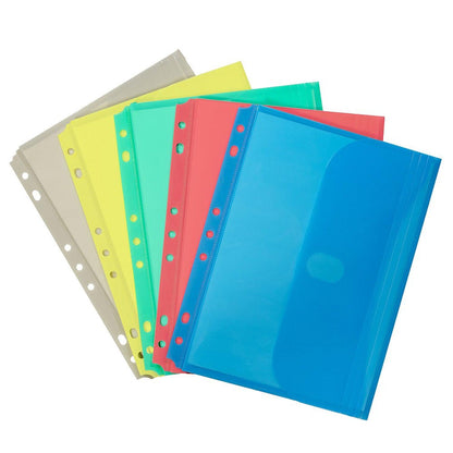 Mini Size Binder Pocket, Side Loading, Assorted, Pack of 18 - Loomini