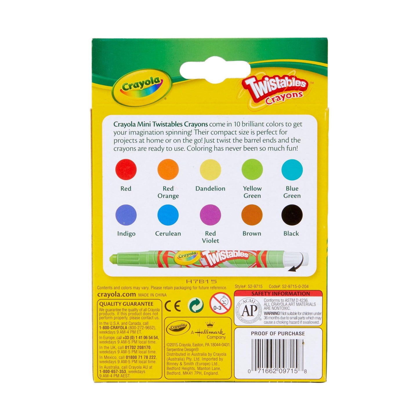 Mini Twistables Crayons, 10 Per Pack, 12 Packs - Loomini