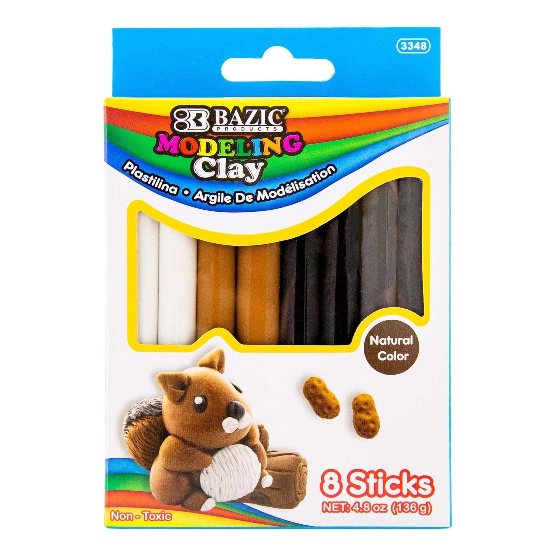Modeling Clay Sticks, 4 Natural/Earth Colors, 4.8 oz (136g) Per Pack, 24 Packs - Loomini