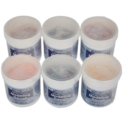 Modeling Dough, 6 Multi-Cultural Assortment, 1 lb. Per Color, 6 Pieces - Loomini