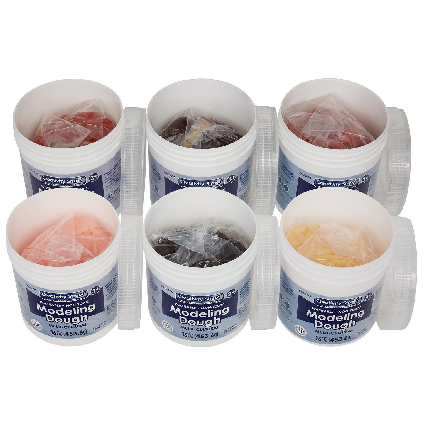 Modeling Dough, 6 Multi-Cultural Assortment, 1 lb. Per Color, 6 Pieces - Loomini