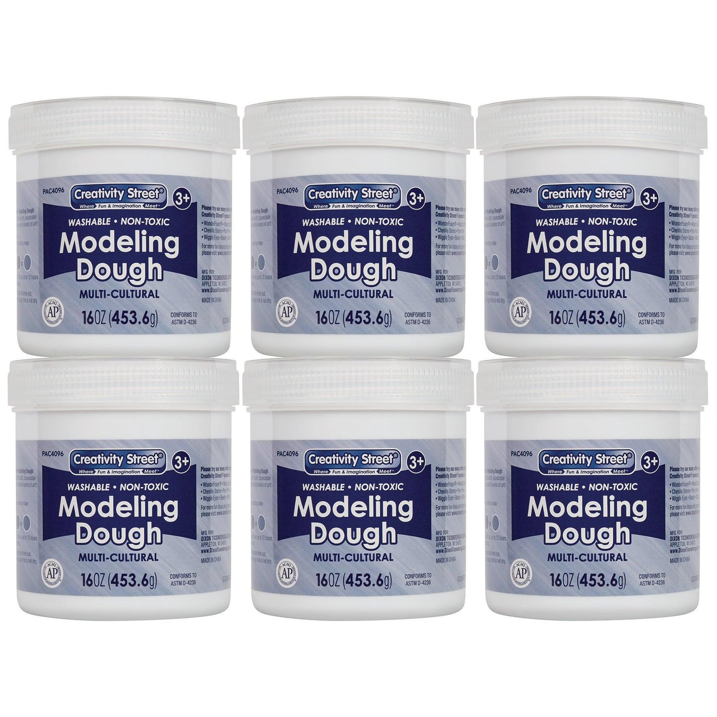 Modeling Dough, 6 Multi-Cultural Assortment, 1 lb. Per Color, 6 Pieces - Loomini
