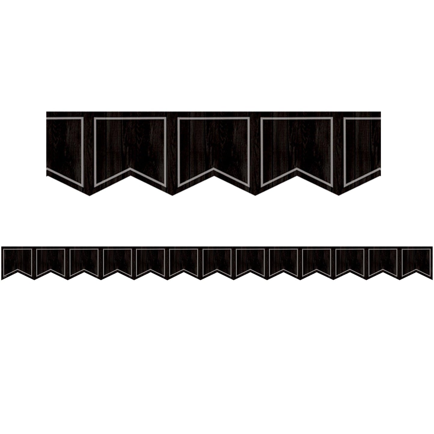 Modern Farmhouse Black Pennants Die-Cut Border Trim, 35 Feet, 6 Packs - Loomini