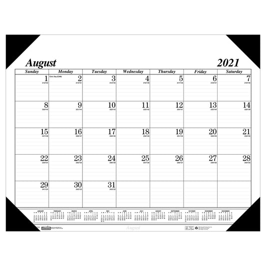 Monthly Academic Calendar Economy Desk Pad, 17 Months (Aug-Dec), 22" x 17" - Loomini
