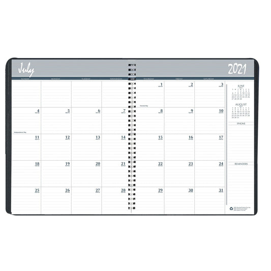 Monthly Calendar Academic Planner Book, 14 Months (Jul-Aug), 8.5" x 11" - Loomini