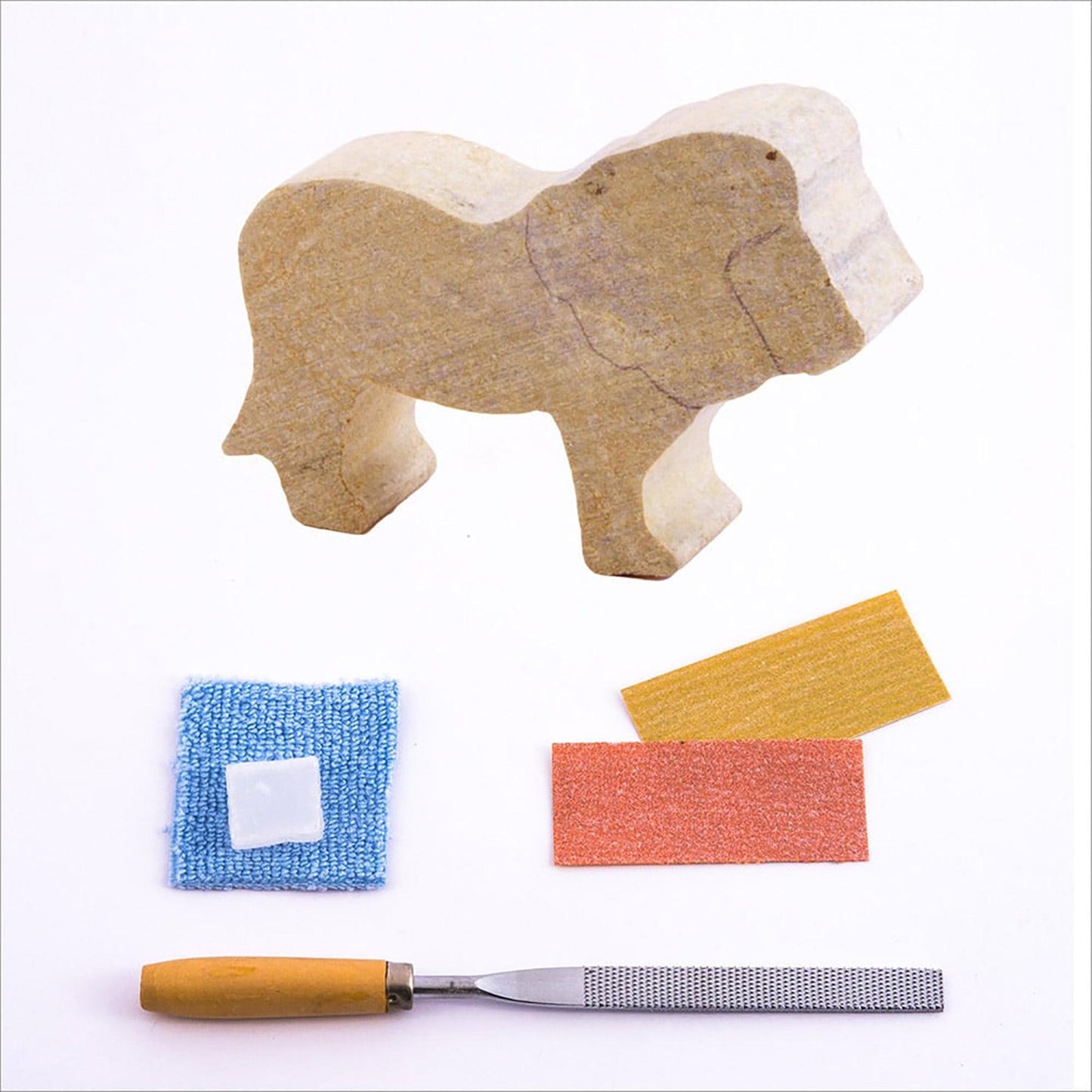 Mothers Day Gift - Lion Soapstone Carving Kit - Loomini