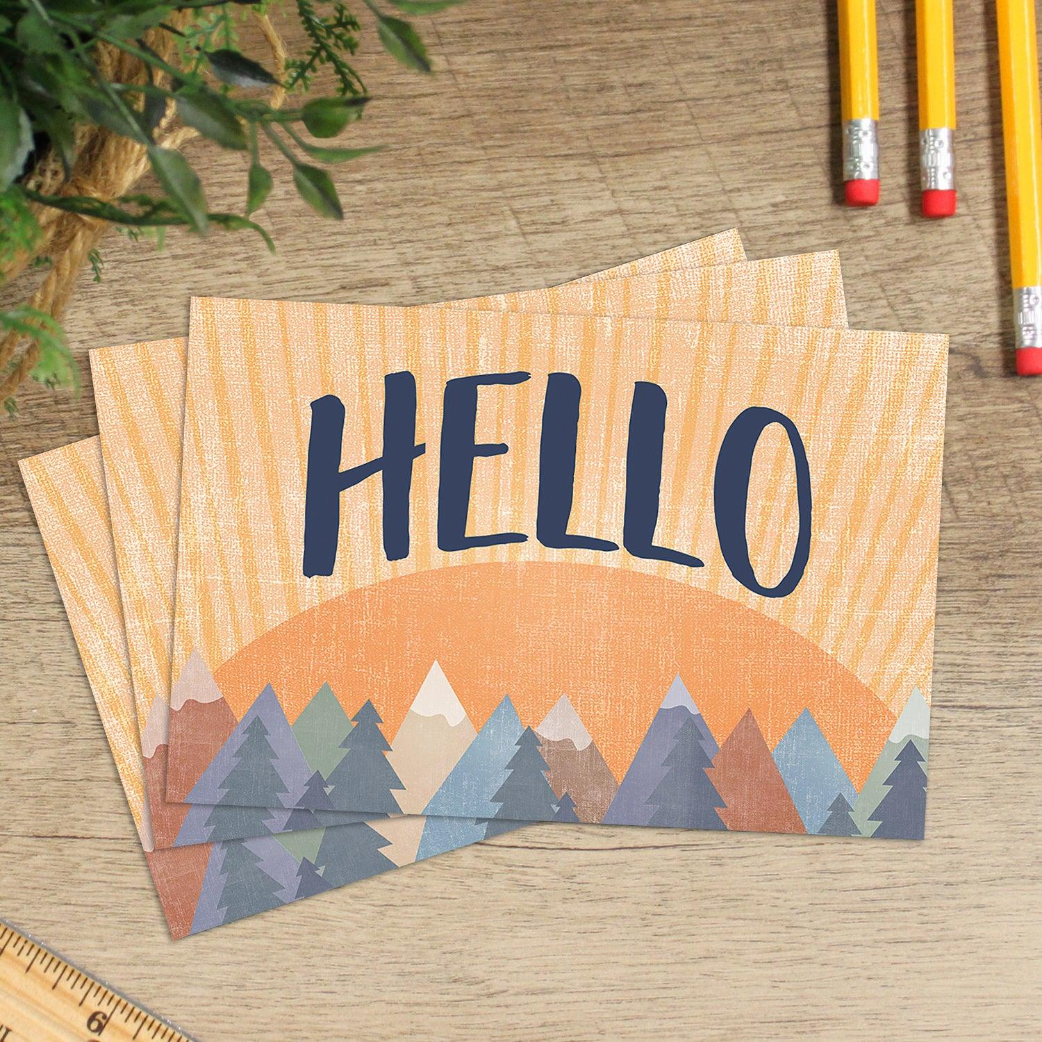 Moving Mountains Hello Postcards, 30 Per Pack, 6 Packs - Loomini