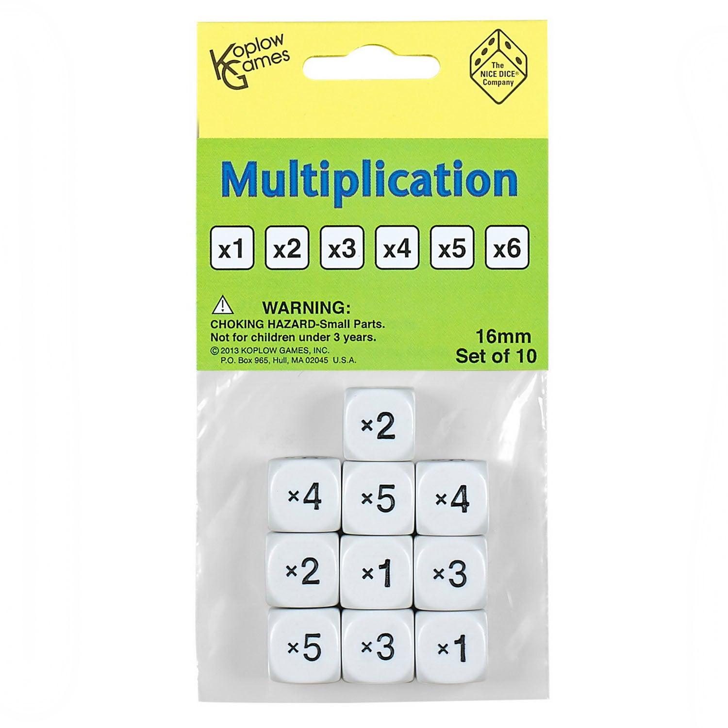 Multiplication Dice, 10 Per Pack, 3 Packs - Loomini