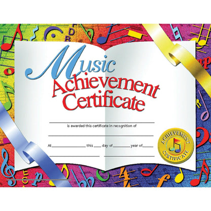 Music Achievement Certificate, 30 Per Pack, 3 Packs - Loomini