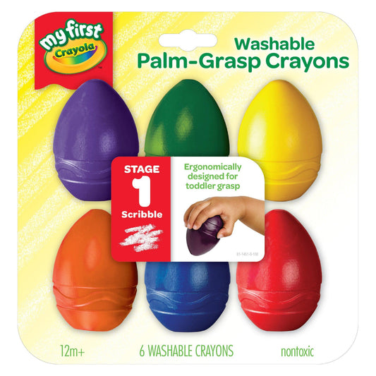 My First Crayola® Washable Palm Grasp Crayons, 6 Count - Loomini
