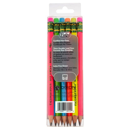 My First® Tri-Write™ Wood-Cased Pencils, Neon Assorted, 12 Per Pack, 2 Packs - Loomini