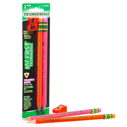 My First® Tri-Write™ Wood-Cased Pencils, Neon Assorted, 2 Per Pack, 12 Packs - Loomini