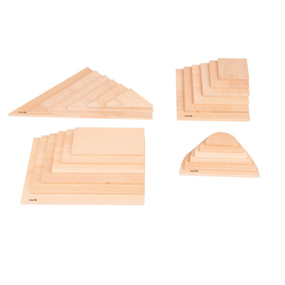 Natural Architect Panels - Complete Set - 24 Wood Panels - 4 Shapes in 6 Sizes - Loomini