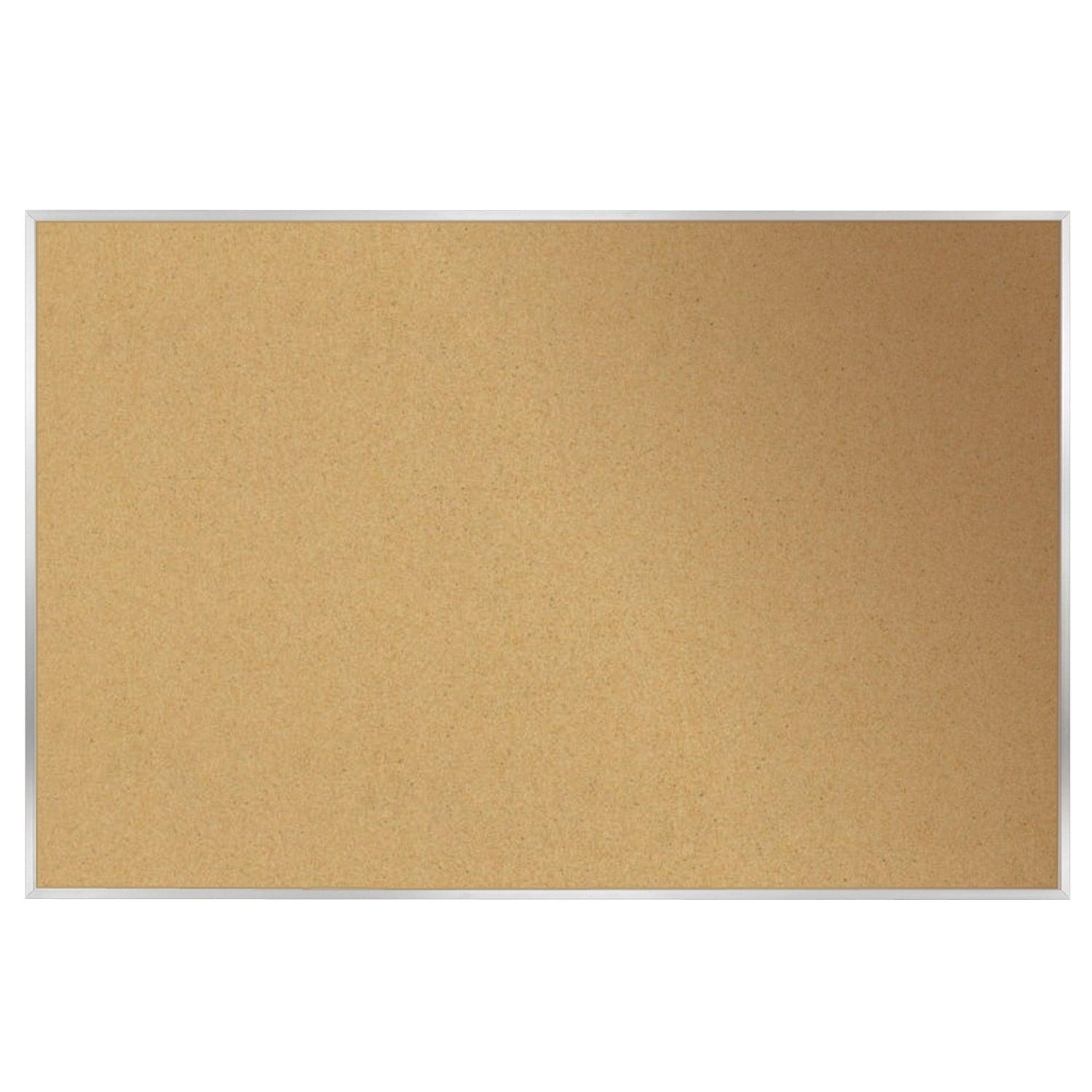 Natural Cork Bulletin Board with Aluminum Frame, 2'H x 3'W - Loomini