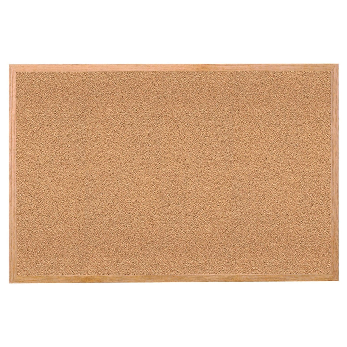 Natural Cork Bulletin Board with Wood Frame, 2'H x 3'W - Loomini