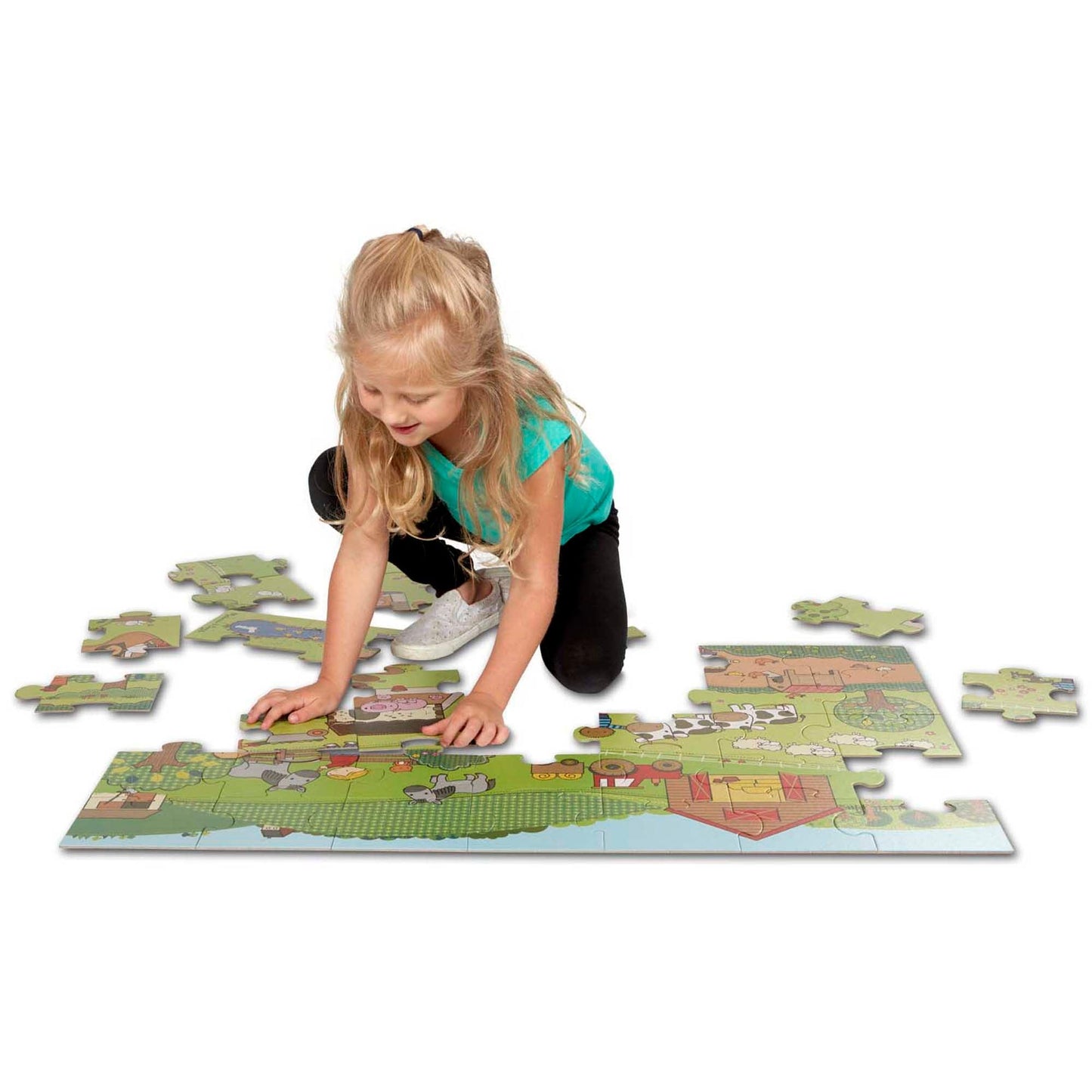 Natural Play Floor Puzzle: On the Farm - Loomini