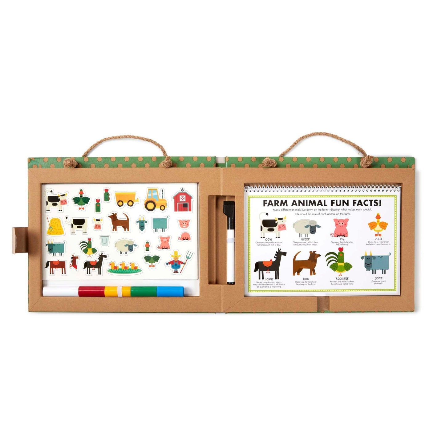 Natural Play: Play, Draw, Create Reusable Drawing & Magnet Kit - Farm - Loomini