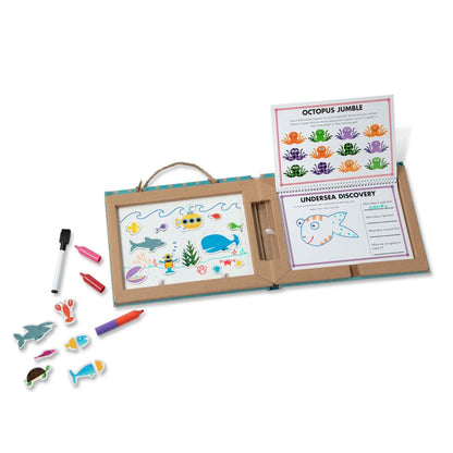 Natural Play: Play, Draw, Create Reusable Drawing & Magnet Kit - Ocean - Loomini