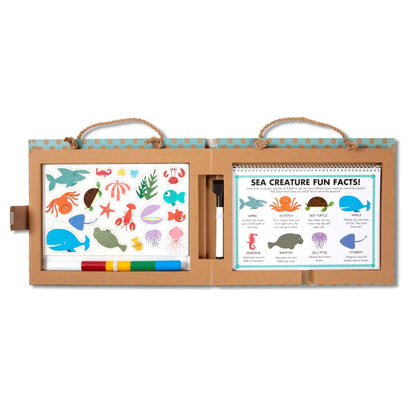 Natural Play: Play, Draw, Create Reusable Drawing & Magnet Kit - Ocean - Loomini