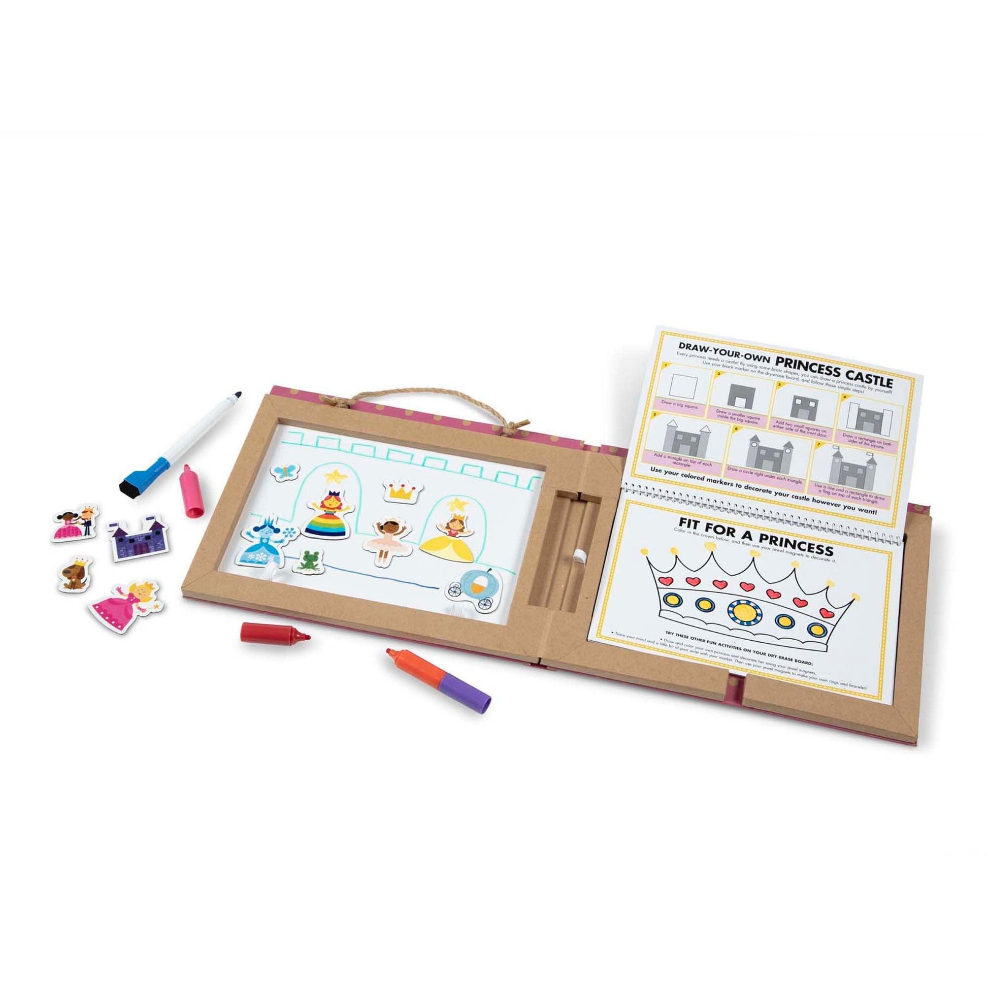 Natural Play: Play, Draw, Create Reusable Drawing & Magnet Kit - Princesses - Loomini