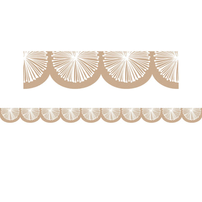 Natural Poms Scalloped Die-Cut Border Trim, 35 Feet Per Pack, 6 Packs - Loomini