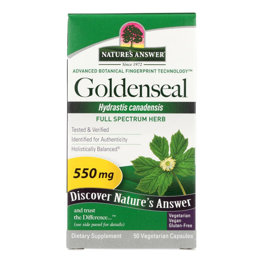 Nature's Answer - Goldenseal Root - 50 Vegetarian Capsules - Loomini