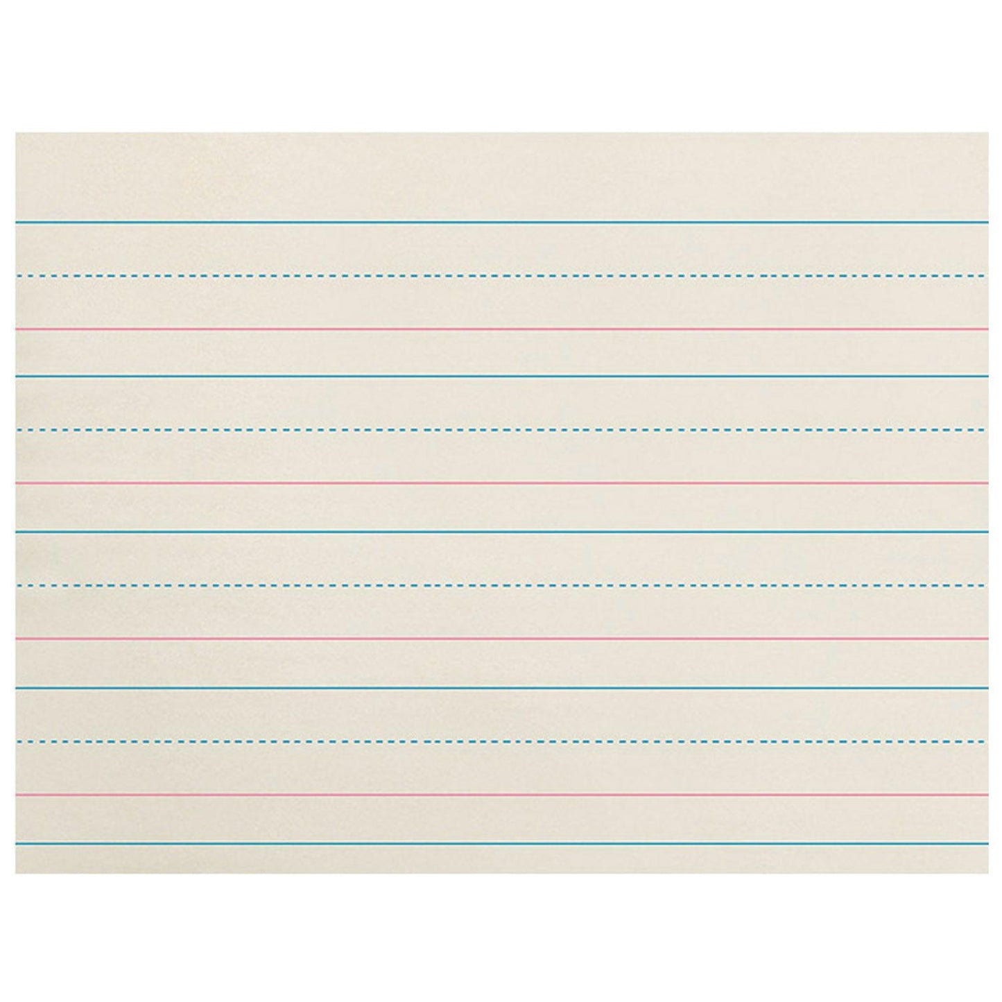 Newsprint Handwriting Paper, Dotted Midline, Grades Pre-K & K, 1-1/8" x 9/16" x 9/16" Ruled Long, 10-1/2" x 8", 500 Sheets Per Pack, 3 Packs - Loomini