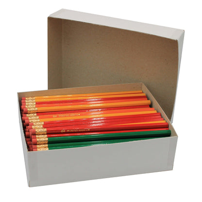No. 2 Wood Case Hex Pencil, Assorted Colors, Pack of 144 - Loomini