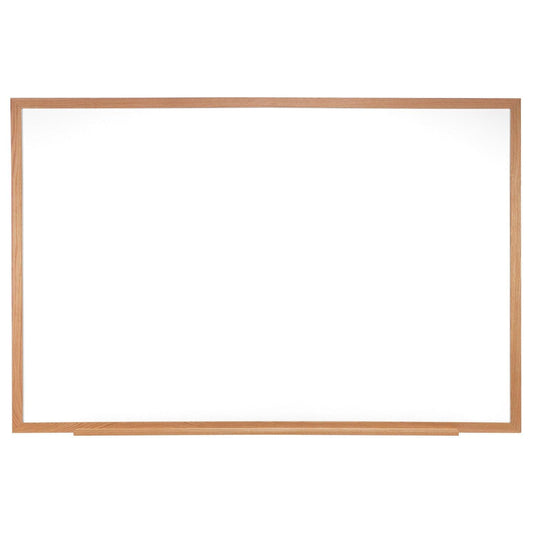 Non-Magnetic Whiteboard with Wood Frame, 18"H x 24"W - Loomini