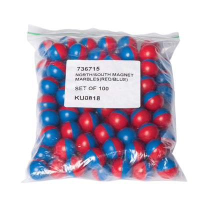 North/South Magnet Marbles (Red/Blue), Set of 100 - Loomini