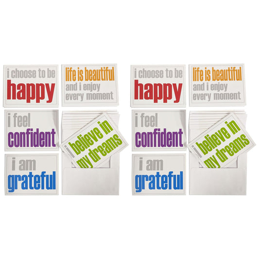 Note Cards with Envelope, Confidence Booster Set, 10 Per Set, 2 Sets - Loomini