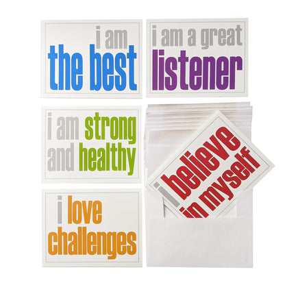 Note Cards with Envelope, Positivity Booster Set, 10 Per Set, 2 Sets - Loomini